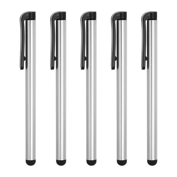 5pcs Stylus Pens for Screens Universal Capacitive Stylus Pencil for All Capacitive Screen Device Silver