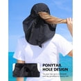 thumbnail image 4 of Womens Sun Hat Outdoor UV Protection Wide Brim Fishing Hat with Ponytail Hole Neck Flap for Beach Hiking Camping, 4 of 7