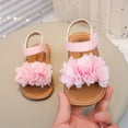 thumbnail image 3 of Mepaouo Girls Flat Sandals Ankle Strap Open Toe Princess Flower Shoes Toddler Footbed Casual Slides, 3 of 9