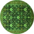 thumbnail image 1 of Ahgly Company Indoor Round Oriental Green Industrial Area Rugs, 8' Round, 1 of 4
