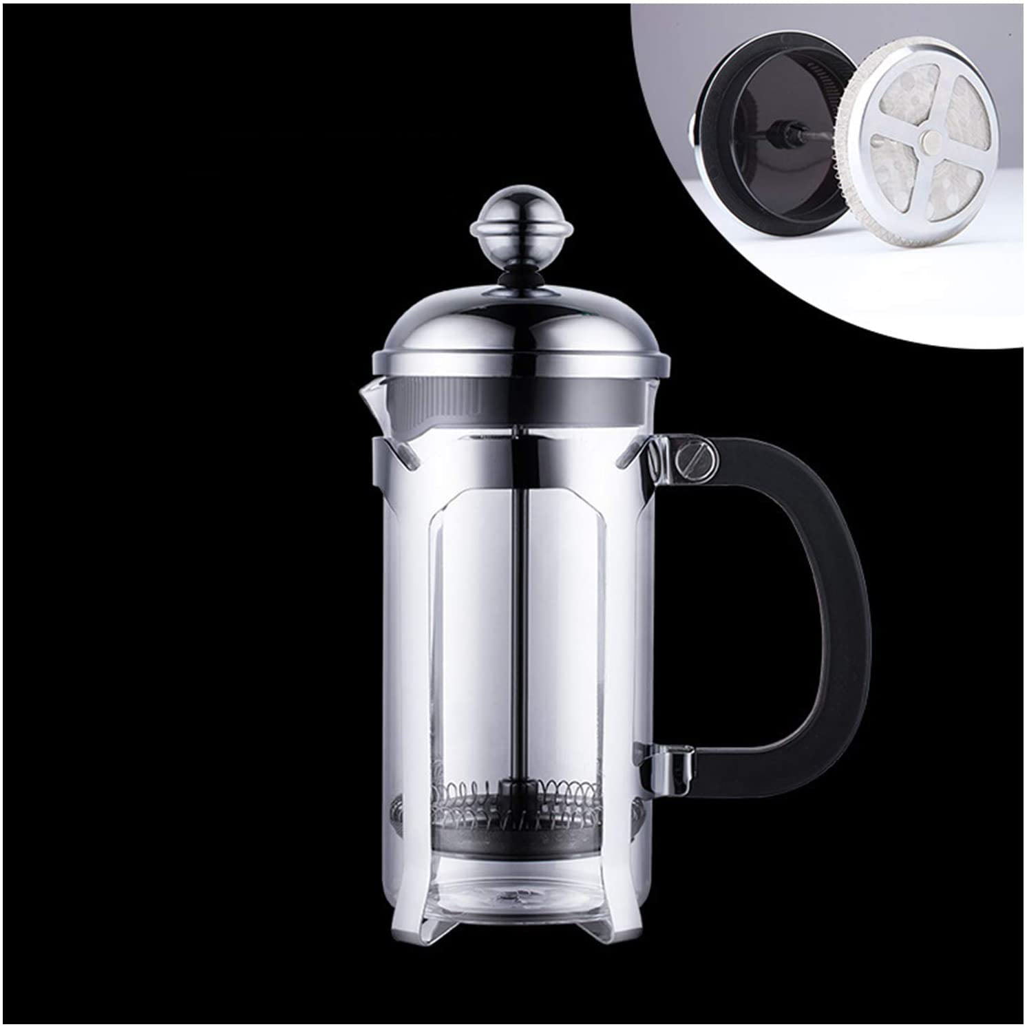 Heat Resistant Glass Carafe. 34oz French Press Coffee Maker Stainless Steel Filter Tea Maker Wincco Cafetiere 