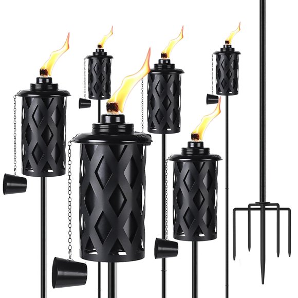 Juego de 6 antorchas de metal Fuel Lamp ZSPENG, 60 pulgadas, color citronela