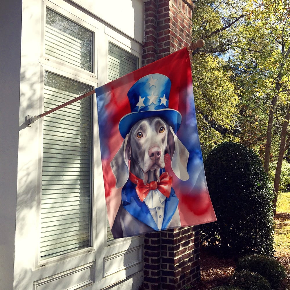 Weimaraner Patriotic American House Flag 28 in x 40 in