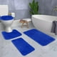 thumbnail image 5 of Juego de alfombras de baño. Fabricadas en felpa de terciopelo y espuma. Ultra absorbentes, lavables a máquina y antideslizantes para baños modernos (Azul)., 5 of 9