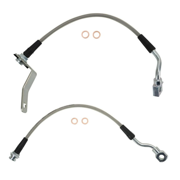 TRQ Performance Rear Brake Hose Set BLA63370 Fits Select 2002-2002 GMC Sierra 1500 , 2002-2002 Chevrolet Silverado 1500