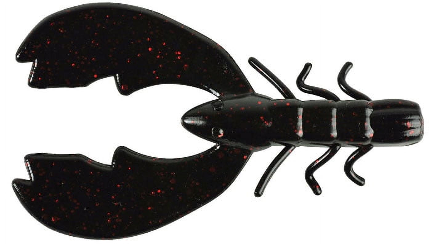 (2 pack) Powerbait Chigger Craw Soft Bait 3" Length, Black Red Fleck, Per 10 1307361