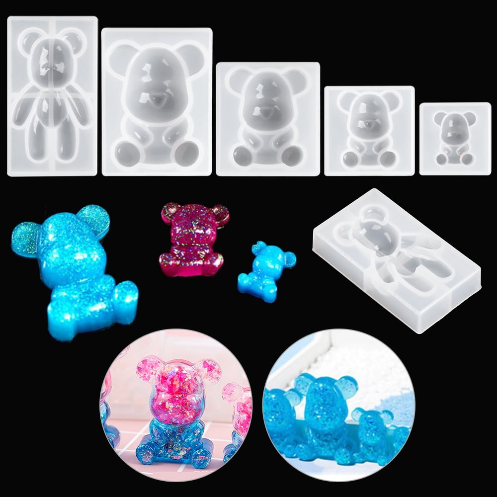 3D Teddy Bear Silicone Mould DIY Resin Epoxy Jewelry Pendant Mold Making Tool_