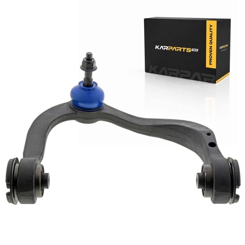 KarParts360 For Ford Expedition 2006-2022 Control Arm and Ball Joint | Sintered Metal Bearing | Blue Boot | Threaded Ball Joint Stud | Rubber Bushing | Black Control Arm