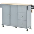 thumbnail image 6 of Rolling Kitchen Island with Solid Wood - Drop Leaf Bar for Kitchen Dining, 6 of 6