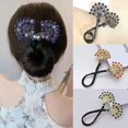 thumbnail image 2 of Hair Bun Maker, Rhinestone Flower Hair Clip, Lazy Hair Curler Deft Bun Maker, INS Style Elegant Lazy Hair Curler, Hair Clips with Rhinestones, Flower Hair Bun Maker Deft Bun for Hair Twister, 2 of 8