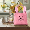 thumbnail image 4 of FYHALE Easter Bunny Ear Gift Bag Linen Tote Handbag 13x8" Reusable Festival Party Packaging Bag for Easter Gifts Candy Decoration, 4 of 6