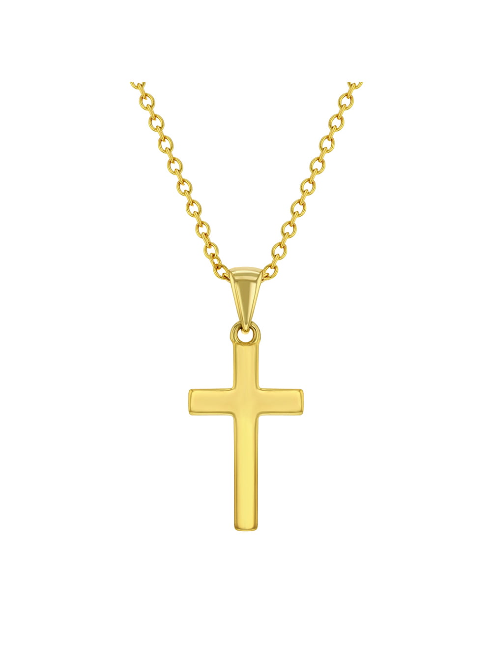 Shiny 925 Sterling Silver Plated Plain Cross Pendant Necklace 18" Chain Gift