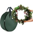 thumbnail image 4 of Premium Holiday Christmas Wreath Storage Bag 36” - Dual Zippered Storage Container & Durable Handles, Protect Artificial Wreaths - Holiday Xmas Bag Made of Tear Proof 600D Oxford - 5 Year Warranty, 4 of 7