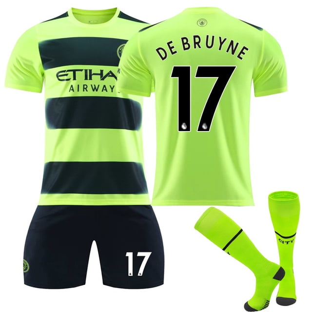 22/23 Manchester City Away Kids Football Shirt Training Suits / DE BRUYNE 17 S