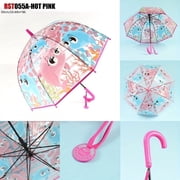 1pc New Colorful Princess Umbrella With Bag Edge Cute Transparent Plastic Printed Unicorn Umbrella
