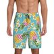 thumbnail image 1 of Balery Cute Pineapples Pantalones cortos de pijama de punto de algodón para hombre con cinturilla y bolsillos-Large, 1 of 6