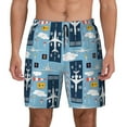 thumbnail image 2 of Picia Airplanes and Aviation Signs pattern Mens Swim Trunks with Compression Liner Stretch Beach Shorts Quick Dry with Zipper Pockets No-Chafing Board Shorts-Medium, 2 of 9
