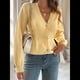 thumbnail image 5 of Suéter Cárdigan de Otoño para Mujer, Tendencia de Moda, Top de Larga, Chaqueta Informal, Suéter con Botones para Vacaciones. Amarillo L, 5 of 8
