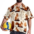 thumbnail image 4 of Squirrel Men's Short Sleeve Spread Collar Poplin Shirt, Casual Printed Button Down Summer Beach Tops for Men, Unisex Comfortable Shirts, 4 of 6