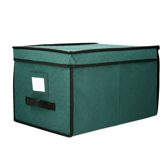 Elf Stor Green Christmas Ornament Storage Chest Holds 24 Balls w/ 4" Dividers