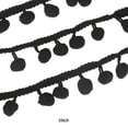 thumbnail image 2 of relayinert Versatile Ribbon Trim For Sewing Projects DIY Crafts Polyester 5 Yards Pom Trim Ball Fringe Ribbon Black, 2 of 6