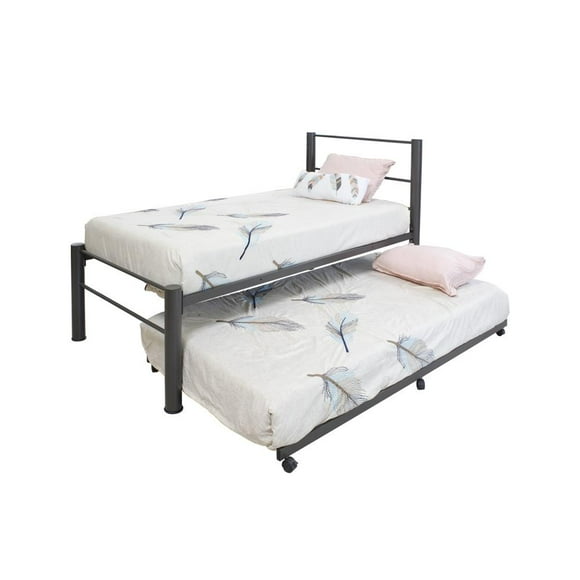 Cama Individual Tam-Mex con cama baja color Gris