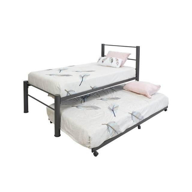 Cama Individual Tam-Mex con cama baja color Gris