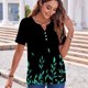 thumbnail image 5 of Tops de Manga Corta de las Mujeres Impreso Cuello en V, Suelto Casual Top para el Hogar Y las Actividades Diarias, 5 of 8