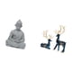 thumbnail image 5 of Conjunto de esculturas de armonía de mono, Buda y reno, figuras en miniatura únicas para patio, sala de estar, decoración de oficina, 5 of 8
