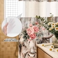thumbnail image 3 of No Hook Shower Curtain, Spring Cow Floral Shower Curtains for Bathroom with See Through Top Window, Vintage Brown Wooden Farmhouse Waterproof & Washable Bath Curtain 66"x72", 3 of 9