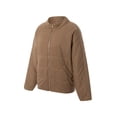 thumbnail image 3 of FOCUSNORM Veste Matelassée à Col Montant Manches Longues Couleur Unie Fermeture Éclair Complète pour Femmes Juniors, 3 of 9