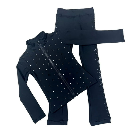 LIUHUO Ice Skating Pants Jackets Girls Women Fleece Skate Coat Fleece Skiing Training Wear