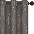 thumbnail image 5 of Deconovo Silver Printed Blackout Curtains - 2 Panels, Wave Dots Pattern, Grommet Top, 52"x45", Thermal Insulated Drapes for Bedroom & Living Room, Taupe, 5 of 10