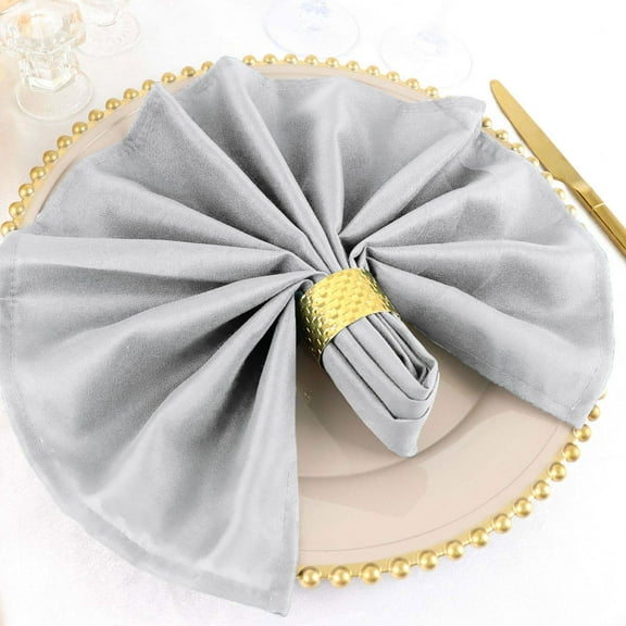 Balsa Circle 50 Pieces 20" Silver Polyester Napkins Wedding Kitchen