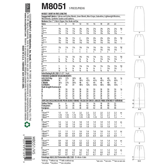 MarieMcCalls - Misses Skirt/Pants-14-16-18-20-22