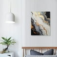 thumbnail image 3 of COMIO Modern Abstract Black and Gold Canvas Wall Art Fluid Lines Marble Pictures Posters Prints Painting White Grey Wall Decor for Bathroom Bedroom Living Room Office Home Decoration, 3 of 4