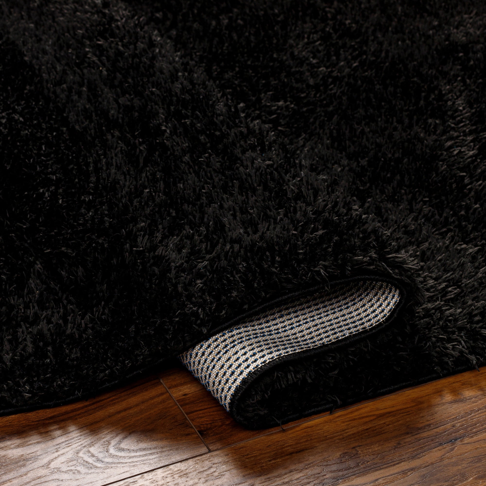 Artistic Wavers Moda Shag Area Rug, 5'3" x 7', Black