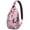 Halloween Pink Spooky, variant on Sling Backpack,Halloween Glowing Spider Web Pattern Sling Bag with Water Bottle Holder,Waterproof Sling Bag for Men/Women with Headphone Jack for Hiking,Travel