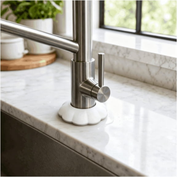 Dtchengua 3PCS Flower Silicone Faucet Splash Mat, Waterproof Drying Water Absorbent Pad for Kitchen Sink Countertop Protector