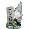 thumbnail image 2 of Northlight LED Solar Lighted Gnome Welcome Outdoor Garden Statue - 15.5", 2 of 9