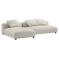 thumbnail image 4 of Solace2-Piece Modular Upholstered Fabric Sectional Sofa With Chaise in Salt, 4 of 12