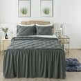 thumbnail image 1 of JML King Ruffle Skirt Bedspread Set 5 Piece, Pintuck Coverlet with Shams and Area Rugs, 1 of 6