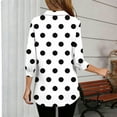 thumbnail image 5 of Women's Trendy Polka Dots Lapel Shirts Casual Long Sleeve Pullover Tunic Tops Dressy Loose Going Out Blouse, 5 of 5