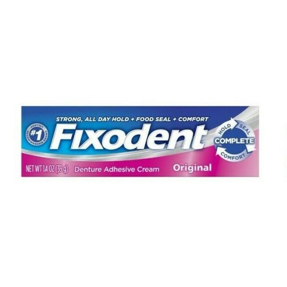 Fixodent Strong All Day Hold, Food Seal, Comfort Denture Adhesive Cream
