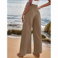 thumbnail image 4 of QUYUON Palazzo Pants for Women Clearance Loose Casual Pants with Pocket Long Pants Work Pants Women Full Length Pant Leg Activewear Style P8821 Brown XL, 4 of 8