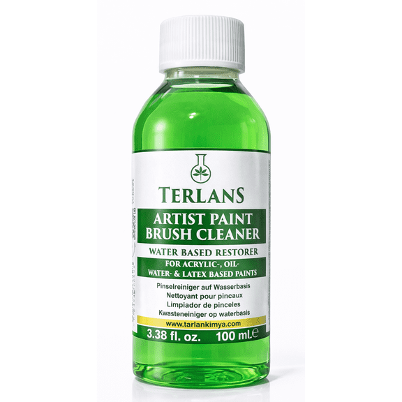 TERLANS Art Paint Brush Cleaner & Restorer, 3.38 fl oz (100 ml) | For Removing Dried Acrylics/Oil Paint from Bristles and Painting tools