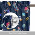 thumbnail image 6 of Cartoon Universe Space Valance Curtain for Windows Watercolor Earth Planet Cute Astronauts Rod Pocket Curtain Valances Short Window Treatments for Kitchen Bathroom Laundry Basement 54 x 18 Inch, 6 of 9
