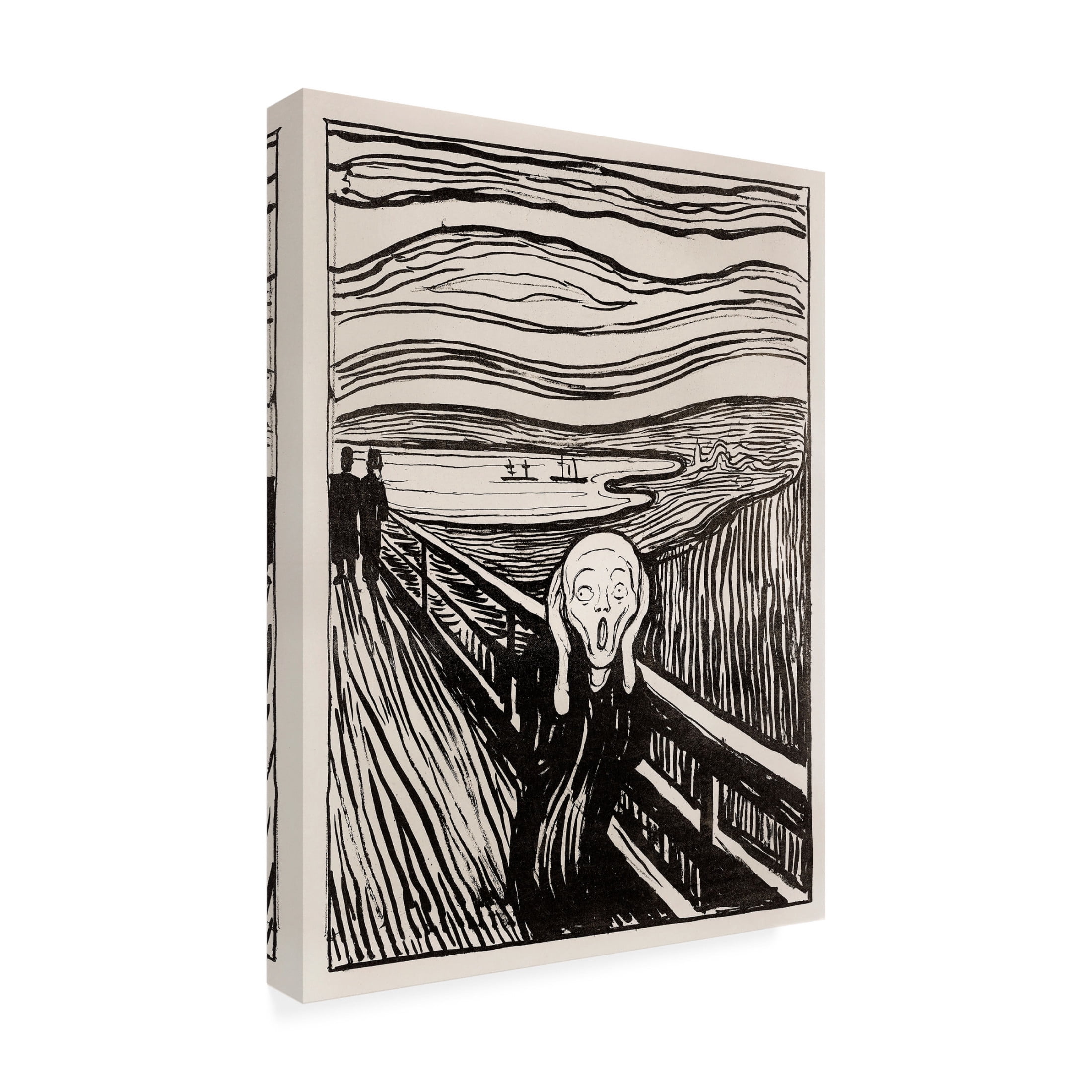 Trademark Fine Art Pictufy  Skriet The Scream Mono Canvas Wall Art