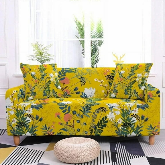 French Pastoral Flower Printed Sofa Cover Elastic Dustproof and Wrinkle Resistant Universal ration for Multi-person Sofa