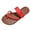 Red, variant on Women's Strappy Flat Sandals Braided Summer Flip Flops Open Toe Casual Slides Footbed Slippers
